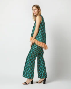Hendrix Pant In Winter Sun Emerald Jacquard -ULLA JOHNSON || Joseph || A.P.C. Sales Store S72960 946