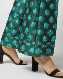 Hendrix Pant In Winter Sun Emerald Jacquard -ULLA JOHNSON || Joseph || A.P.C. Sales Store S72961 890