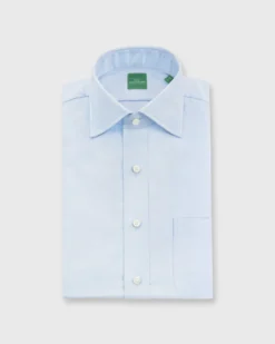 Spread Collar Dress Shirt In Sky Blue Roxford